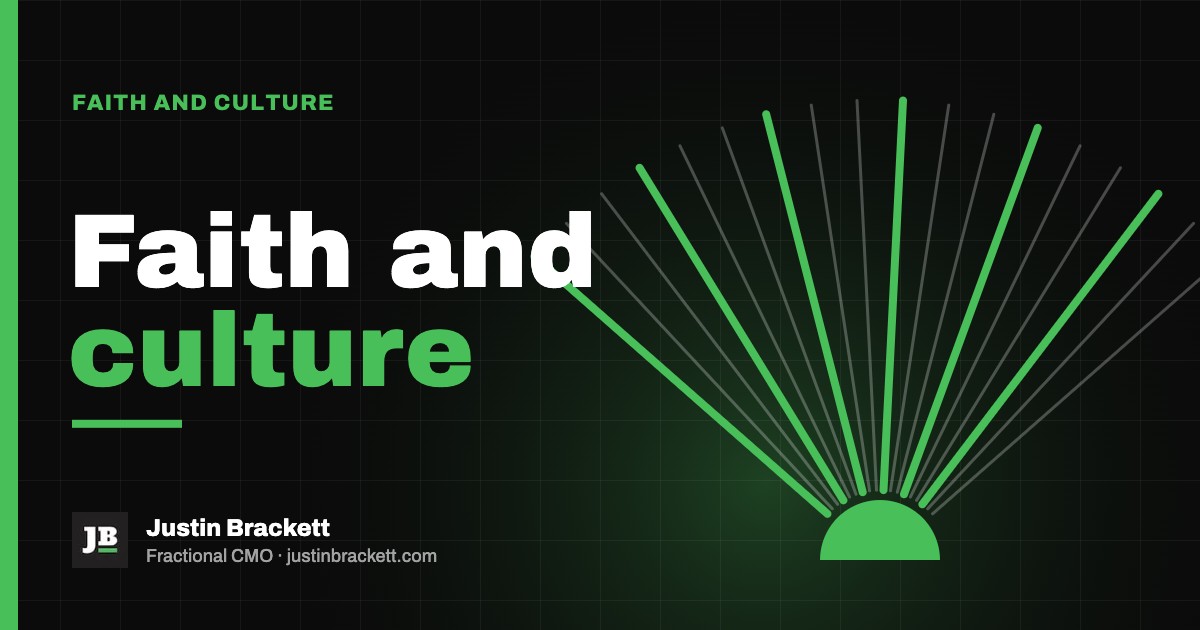 Faith and culture: artwork for a post by Justin Brackett